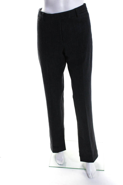 QL2 Women's Hook Closure Flat Front Straight Leg Dress Pant Black Size 42