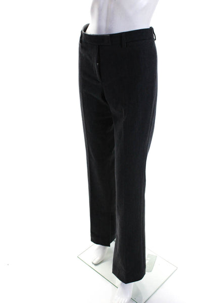 QL2 Women's Hook Closure Flat Front Straight Leg Dress Pant Black Size 42