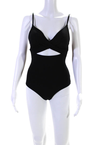 Jets By Jessika Allen Women's Spaghetti Straps One Piece Swimsuit Black Size 6