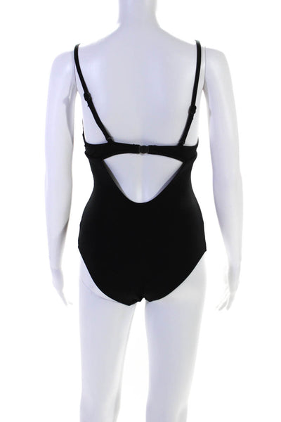 Jets By Jessika Allen Women's Spaghetti Straps One Piece Swimsuit Black Size 6