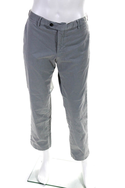 David Cenci Mens Cotton Buttoned Slim Straight Leg Casual Pants Gray Size EUR52