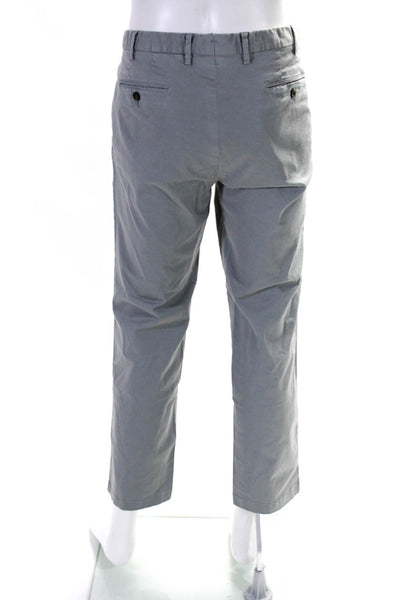 David Cenci Mens Cotton Buttoned Slim Straight Leg Casual Pants Gray Size EUR52