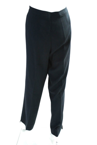 Lafayette 148 New York Womens Crepe Blazer Trousers Suit Midnight Blue Size XL