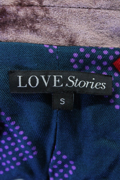 Love Stories Womens Two Button V Neck Velvet Shirt Jacket Pink Size Small