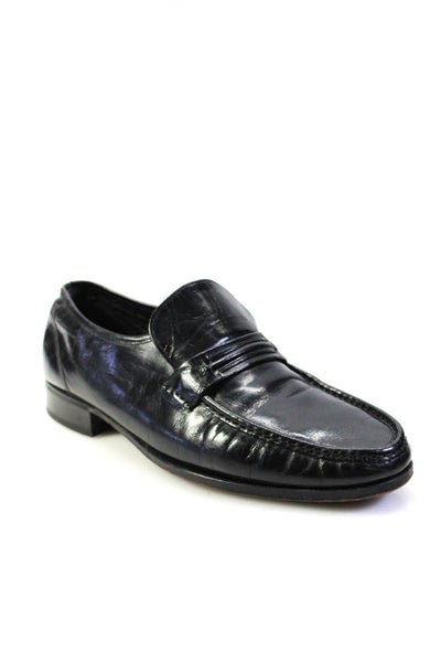 Florsheim Mens Black Leather Slip On Flats Loafer Shoes Size 10.5