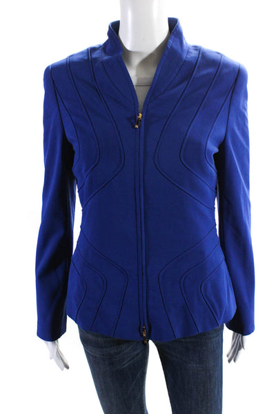 Escada Womens Full Zipper Blazica Light Jacket Cobalt Blue Size EUR 38