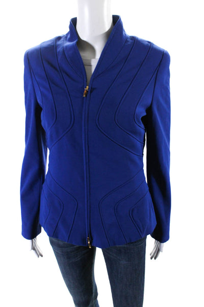 Escada Womens Full Zipper Blazica Light Jacket Cobalt Blue Size EUR 38