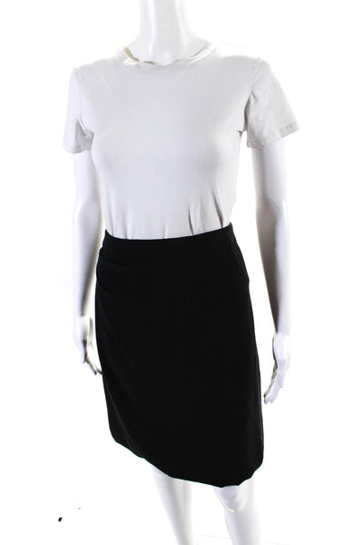 Armani Collezioni Womens Ruched A Line Knee Length Bubble Hem Skirt Black Size 6