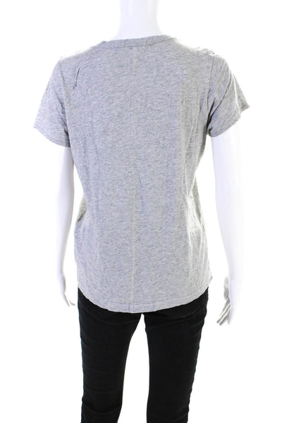 Rag & Bone Women's V-Neck Short Sleeves Basic T-Shirt Gray Size XS