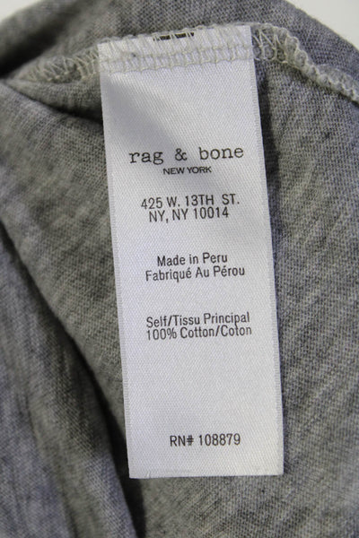 Rag & Bone Women's V-Neck Short Sleeves Basic T-Shirt Gray Size XS