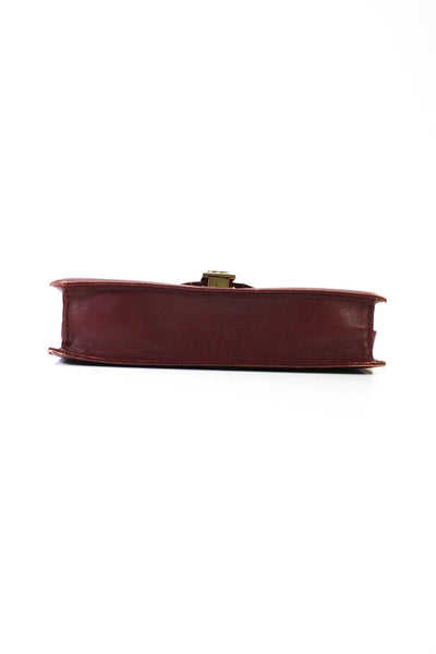 Les Must De Cartier Grained Leather Double Flap Frame Shoulder Handbag Burgundy