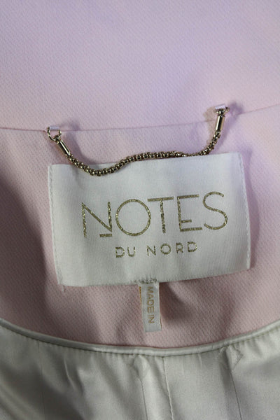 Notes Du Nord Womens Two Button Pleated Belted Pants Suit Pink Size 4