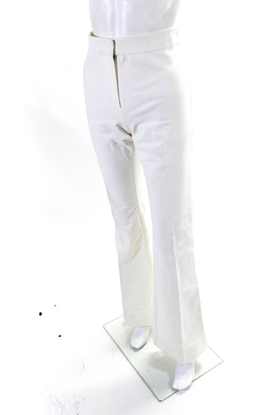 10 Crosby Derek Lam Womens Mid Rise Pleated Flare Pants White Size 8