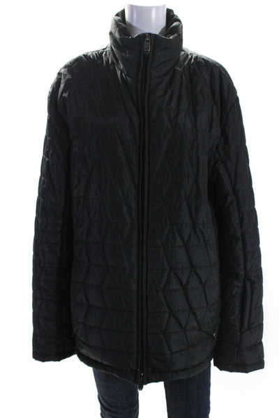 Tumi Womens Mock Neck Full Zipper Long Sleeves Puffer Jacket Black Size Extra La