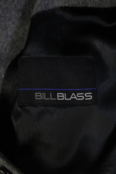 Bill Blass Mens Solid Gray Wool Two Button Long Sleeve Blazer Size 44L