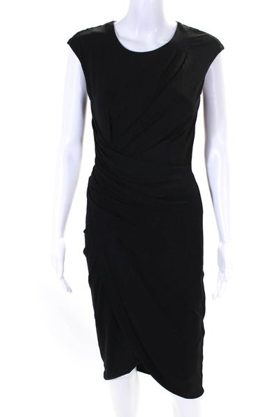 Michael Kors Collection Womens Sleeveless Ruched Body Con Dress Black Size 2