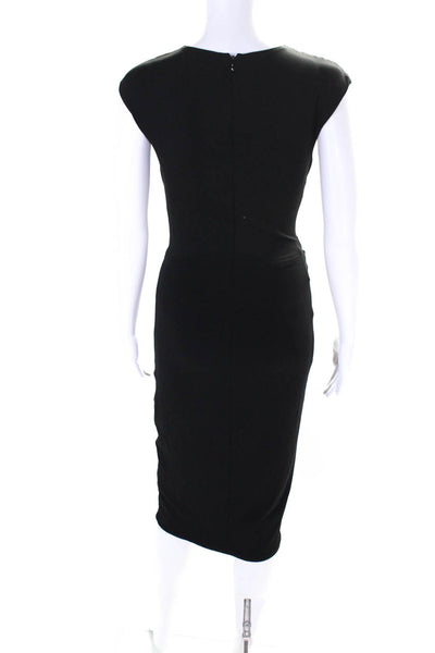 Michael Kors Collection Womens Sleeveless Ruched Body Con Dress Black Size 2