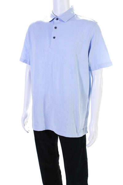 Brax Feel Good Mens Pepe Short Sleeve Jersey Polo Shirt Light Blue Size XL