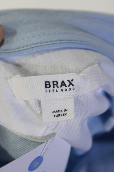 Brax Feel Good Mens Pepe Short Sleeve Jersey Polo Shirt Light Blue Size XL