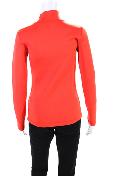 Manish Arora Womens Long Sleeve Embroidered Bunny Neoprene Top Orange Size Small