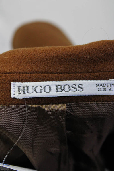 Boss Hugo Boss Mens Two Button Notched Lapel Blazer Jacket Brown Cashmere 42L