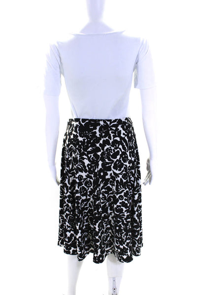 Michael Michael Kors Womens Elastic Waistband Knit Printed Skirt Black White XL