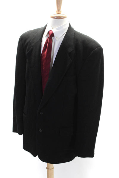 Boss Hugo Boss Mens Two Button Notched Lapel Blazer Jacket Black Size 44L