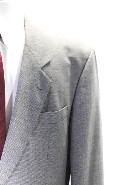 Boss Hugo Boss Mens Two Button Notched Lapel Blazer Jacket Gray Wool Size 42L