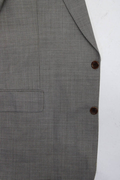 Boss Hugo Boss Mens Two Button Notched Lapel Blazer Jacket Gray Wool Size 42L