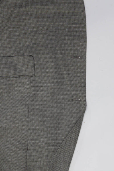 Boss Hugo Boss Mens Two Button Notched Lapel Blazer Jacket Gray Wool Size 42L