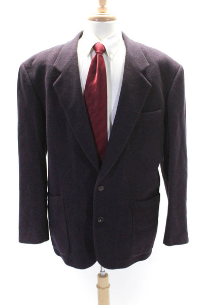 Mondo Di Marco Mens Two Button Notched Lapel Blazer Jacket Purple Size Large