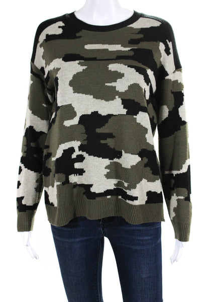 Generation Love Womens Long Sleeve Camouflage Pullover Sweater Green Size L