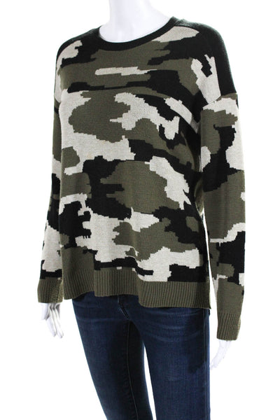 Generation Love Womens Long Sleeve Camouflage Pullover Sweater Green Size L