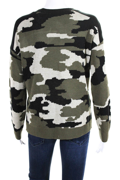 Generation Love Womens Long Sleeve Camouflage Pullover Sweater Green Size L