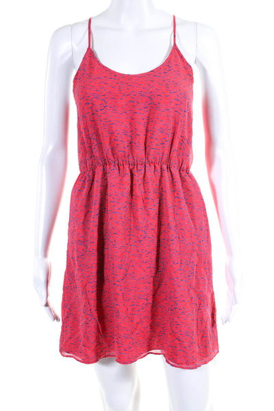 Broadway & Broome Womens Silk Sleeveless A Line Mini Dress Pink Blue Size 0