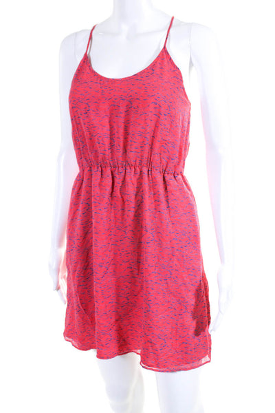 Broadway & Broome Womens Silk Sleeveless A Line Mini Dress Pink Blue Size 0