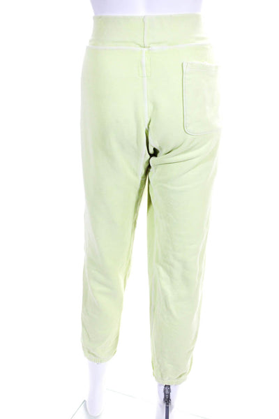 NSF Womens Pull On High Rise Sweat Pants Chartreuse Green Cotton Size Large