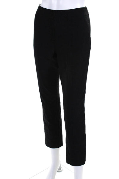 Vince Womens High Rise Creased Slim Leg Chino Pants Black Cotton Size Large