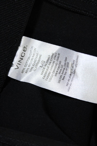 Vince Womens High Rise Creased Slim Leg Chino Pants Black Cotton Size Large