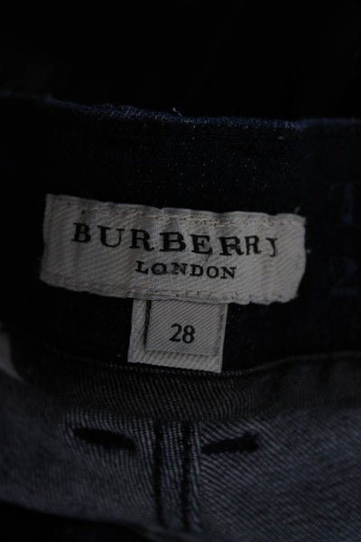 Burberry London Womens Thulestone Skinny Leg Jeans Blue Cotton Size 28