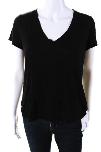 Michael Michael Kors Womens Short Sleeves V Neck Tee Shirt Black Size Medium