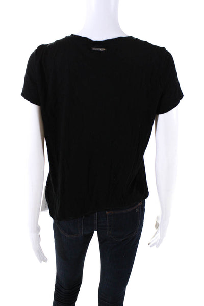 Michael Michael Kors Womens Short Sleeves V Neck Tee Shirt Black Size Medium