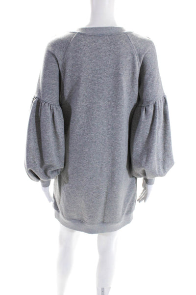 JOA Los Angeles Womens Lantern Sleeve Mini Sweatshirt Dress Heather Gray Size XS