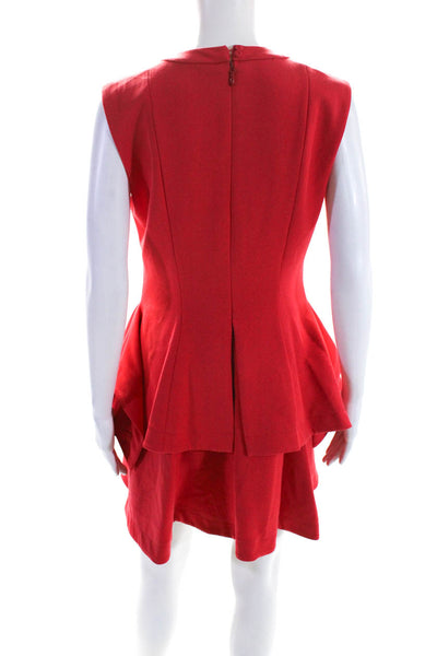 BCBG Max Azria Womens Sleeveless Tiered A Line Shirlee Dress Red Berry Size 8