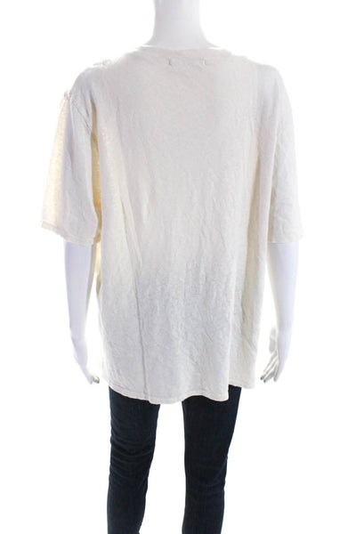 Project Social T Womens Short Sleeves Tee Shirt White Cotton Blend Size Large