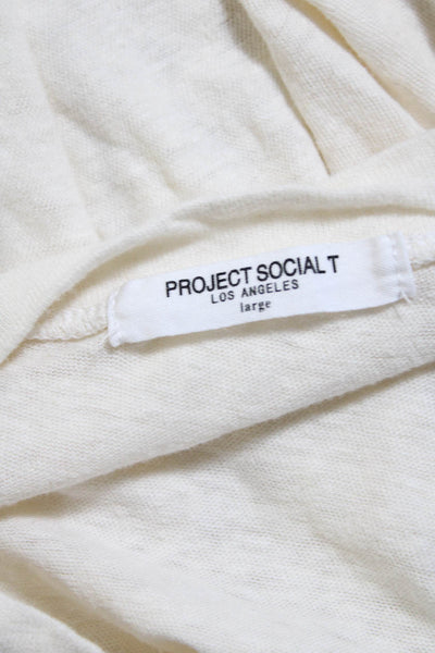 Project Social T Womens Short Sleeves Tee Shirt White Cotton Blend Size Large