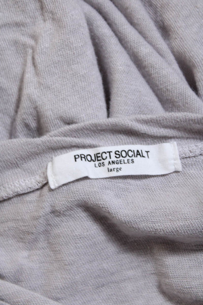 Project Social T Womens Short Sleeves Pullover Tee Shirt Gray Cotton Size Large