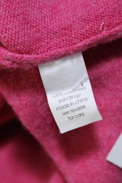 27 Miles Womens Cashmere Long Sleeves Crew Neck Sweater Pink Size Medium