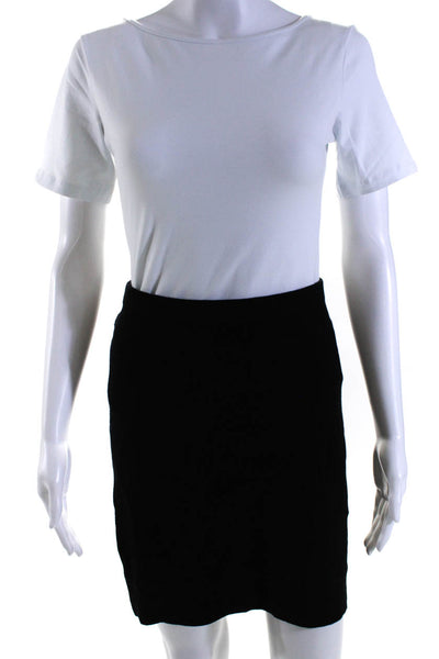 Donna Karan New York Womens Elastic Waistband Knit Pencil Skirt Black Size Large