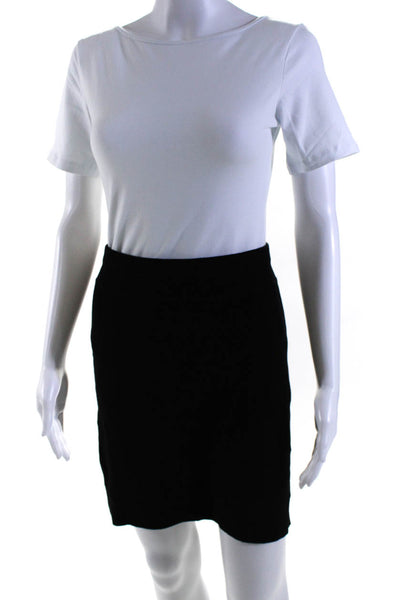 Donna Karan New York Womens Elastic Waistband Knit Pencil Skirt Black Size Large